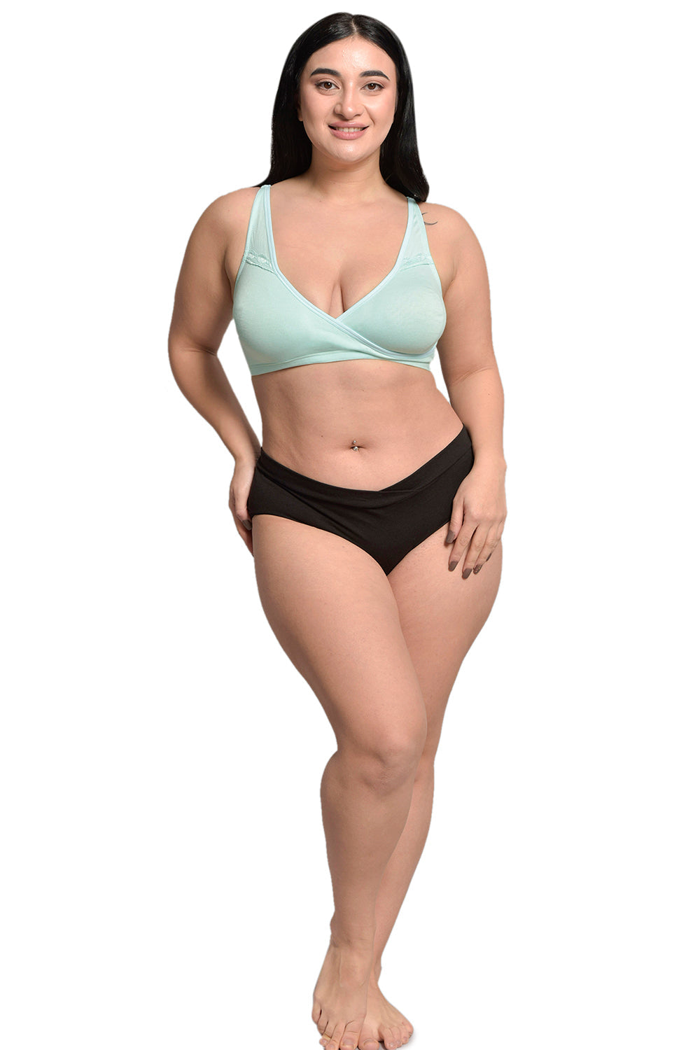 Plus Size Aqua Organic Cotton Bamboo Non Padded  Sleeping Bra