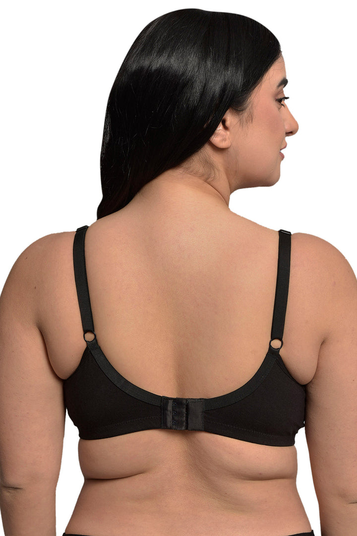 Plus Size Black Organic Cotton Bamboo Non padded Everyday Bra