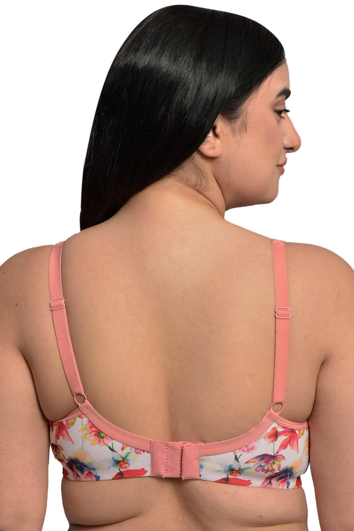 Plus Size peach Organic Cotton Bamboo Non Padded Support bra