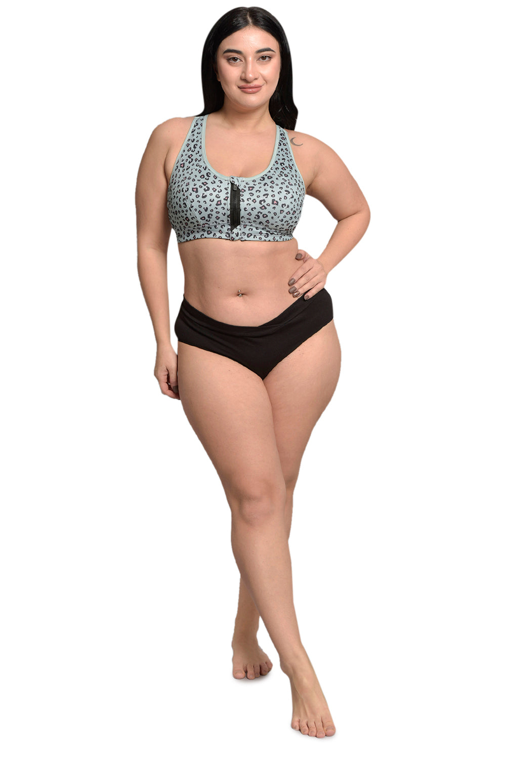 Plus Size Printed Organic Cotton Bamboo Medium impact sports bra