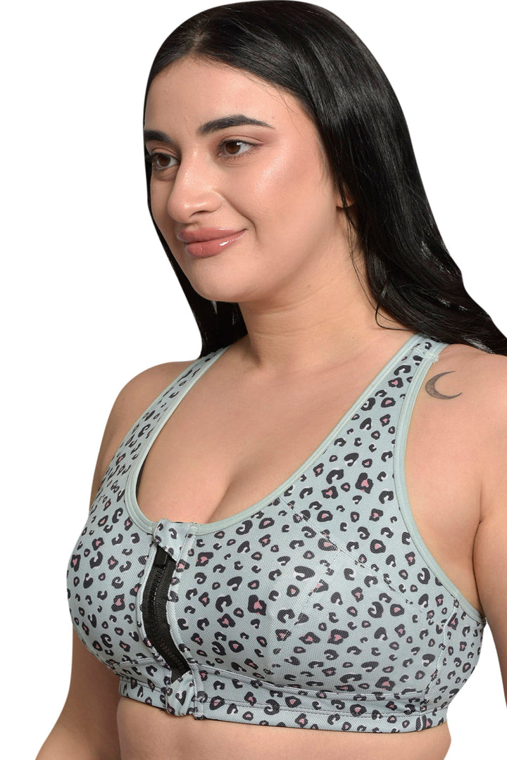 Plus Size Printed Organic Cotton Bamboo Medium impact sports bra
