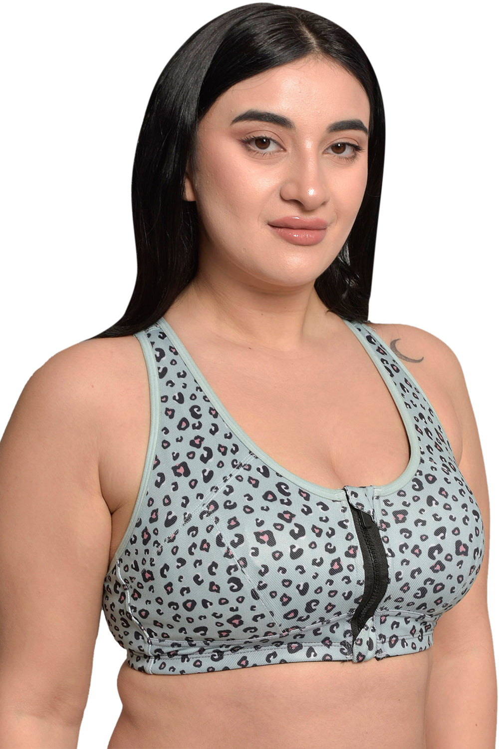 Plus Size Printed Organic Cotton Bamboo Medium impact sports bra