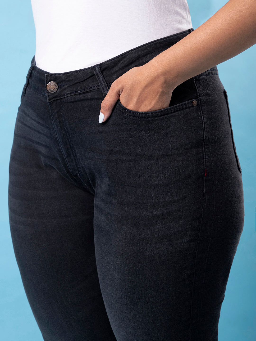 Stylish Solid Casual Black Jeans