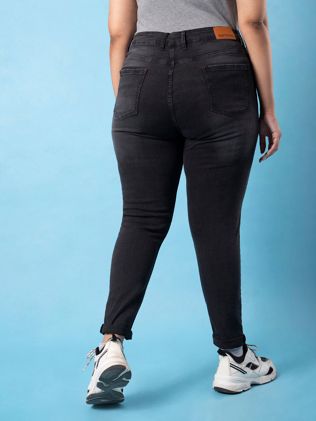 Stylish Torn Casual Black Jeans