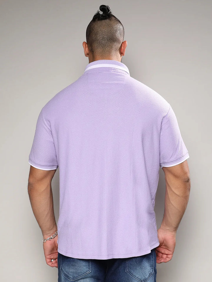 Lavender Contrast Hem Shirt