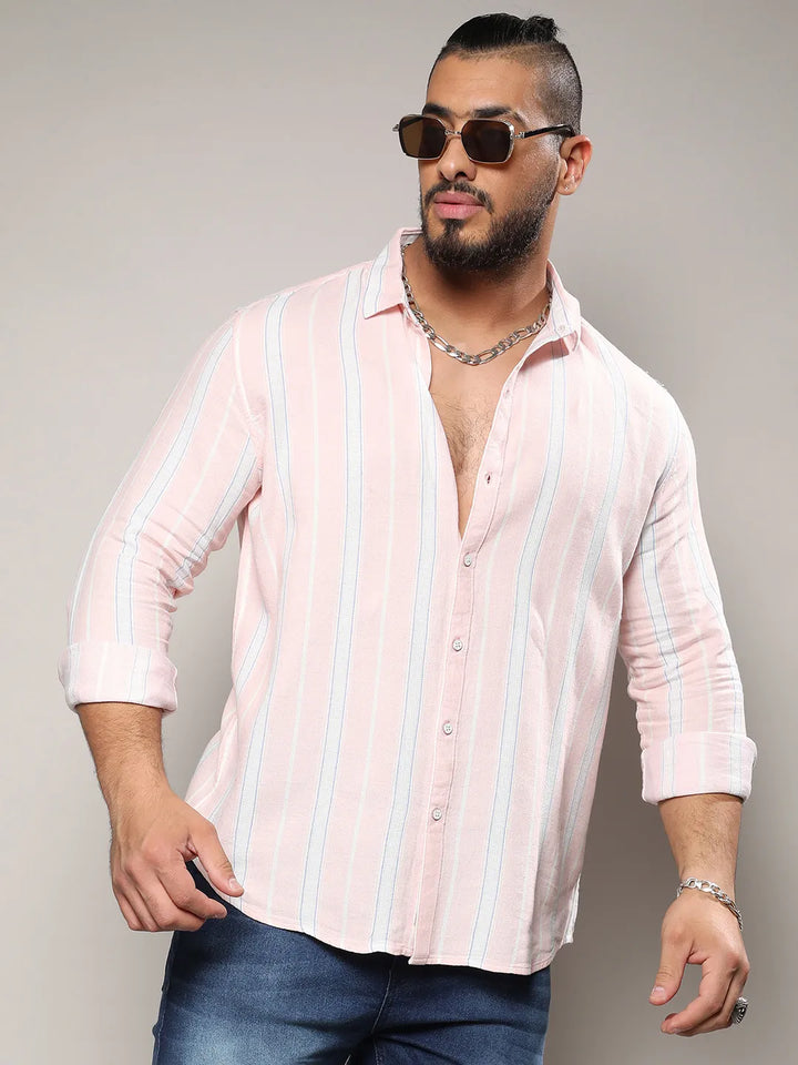 Light Pink Shadow Striped Shirt