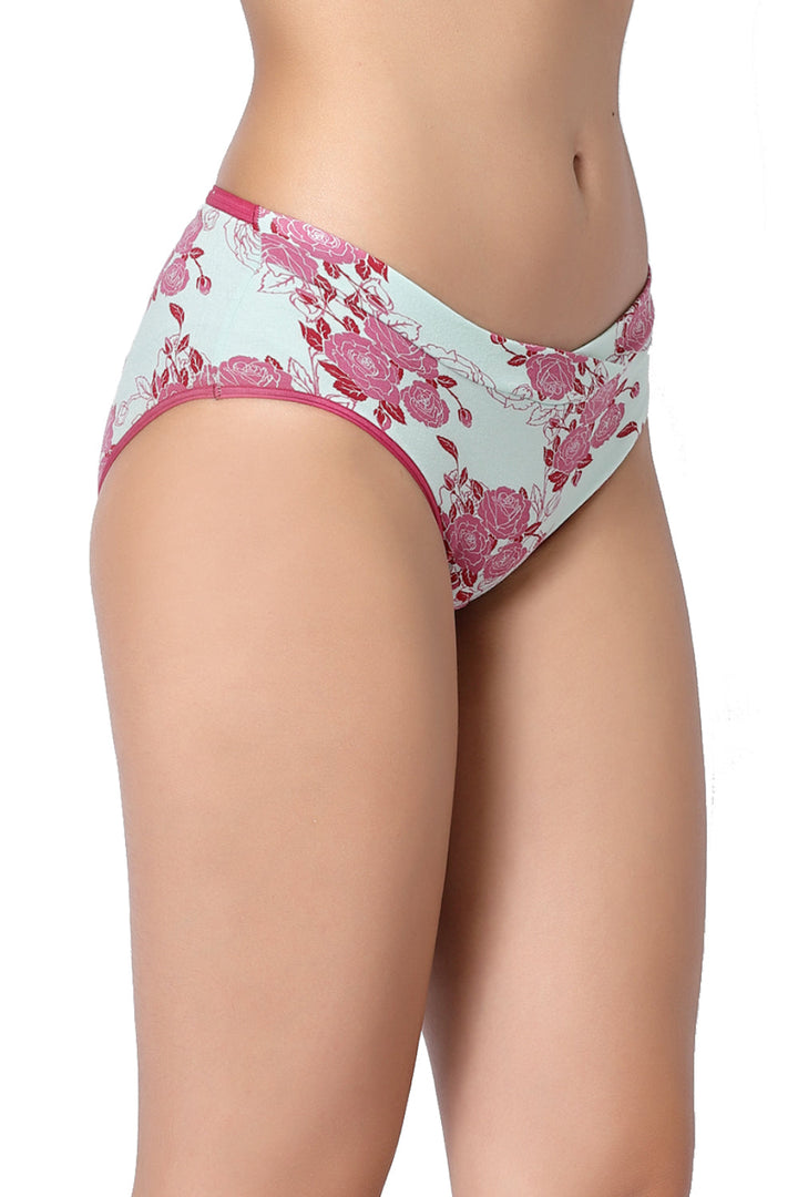 Organic Cotton Antimicrobial Maternity Panty-IMP102-Pink Floral Print_Pink Floral Print-
