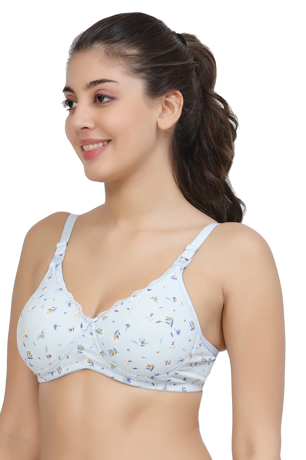 Organic Cotton Antimicrobial Padded Nonwired Feeding Bra-IMB012B