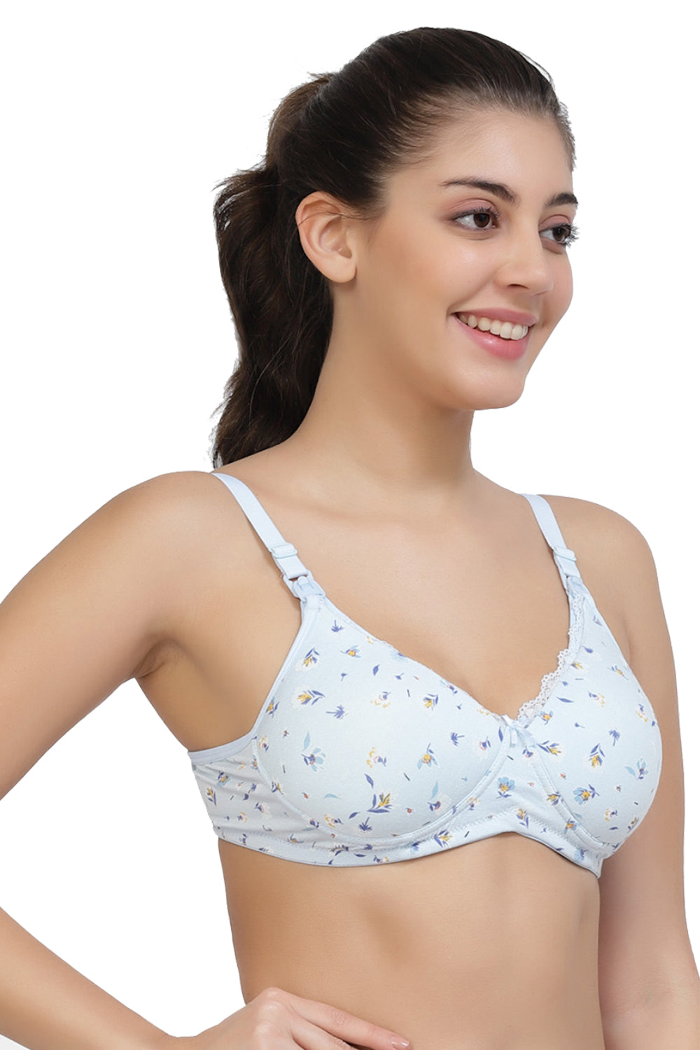 Organic Cotton Antimicrobial Padded Nonwired Feeding Bra-IMB012B