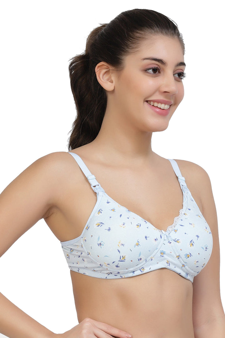 Organic Cotton Antimicrobial Padded Nonwired Feeding Bra-IMB012B