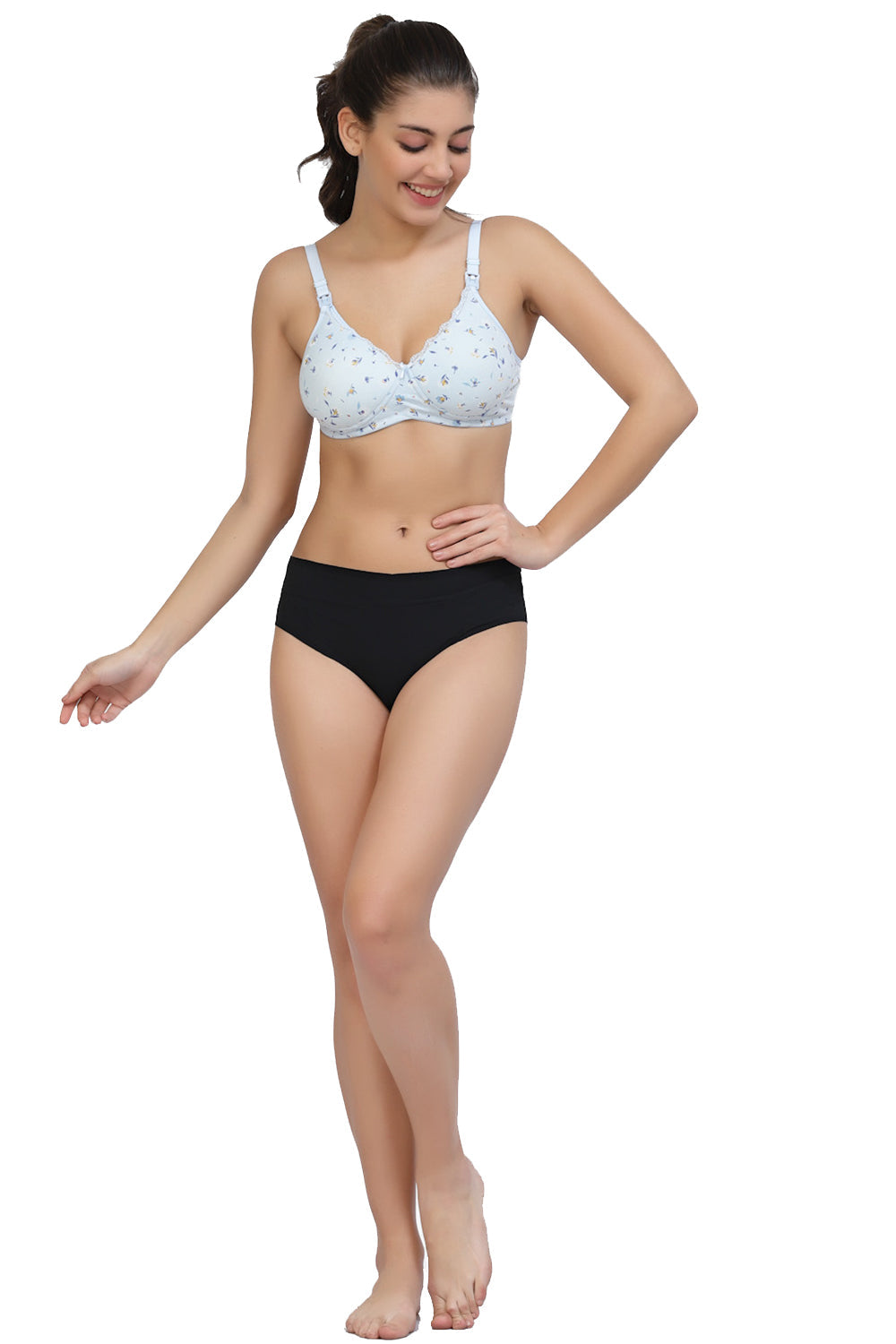 Organic Cotton Antimicrobial Padded Nonwired Feeding Bra-IMB012B