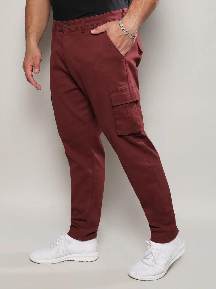 Maroon Cargo Trousers