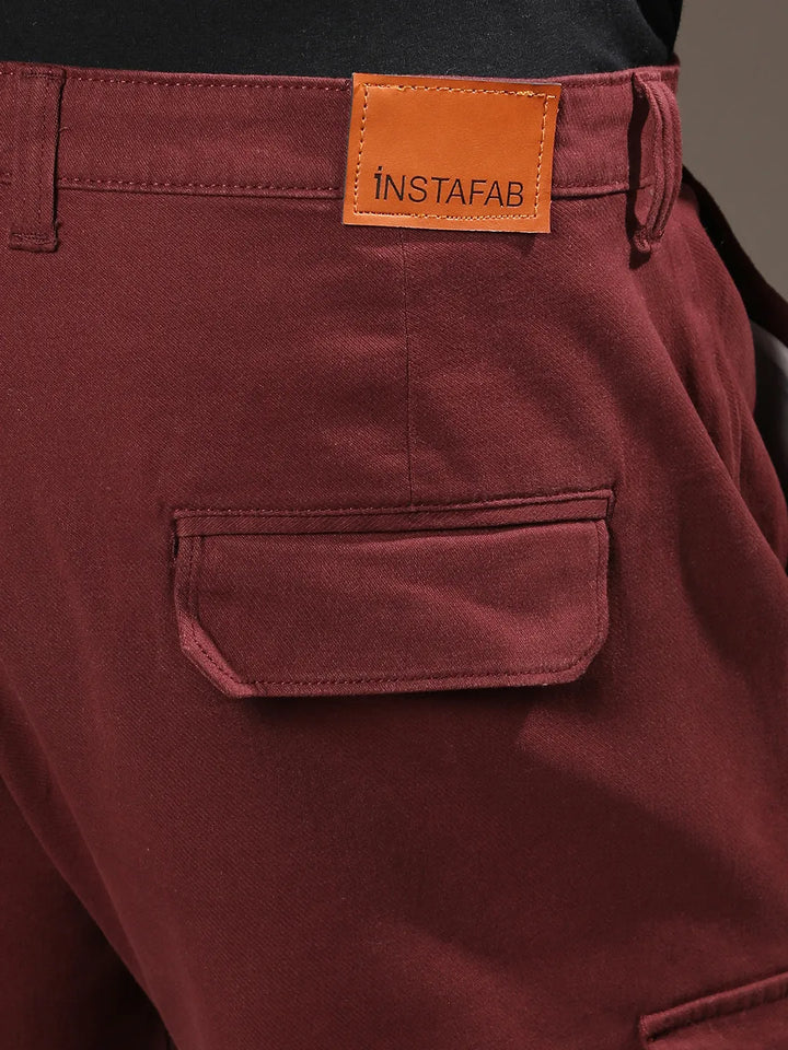 Maroon Cargo Trousers