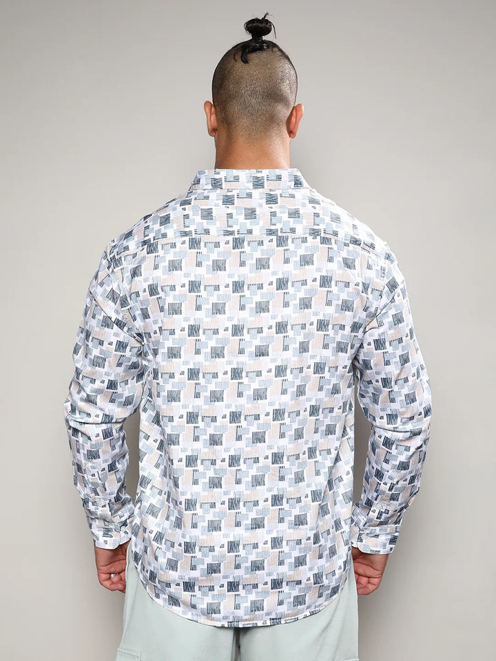 Blue Abstract Geometric Shirt