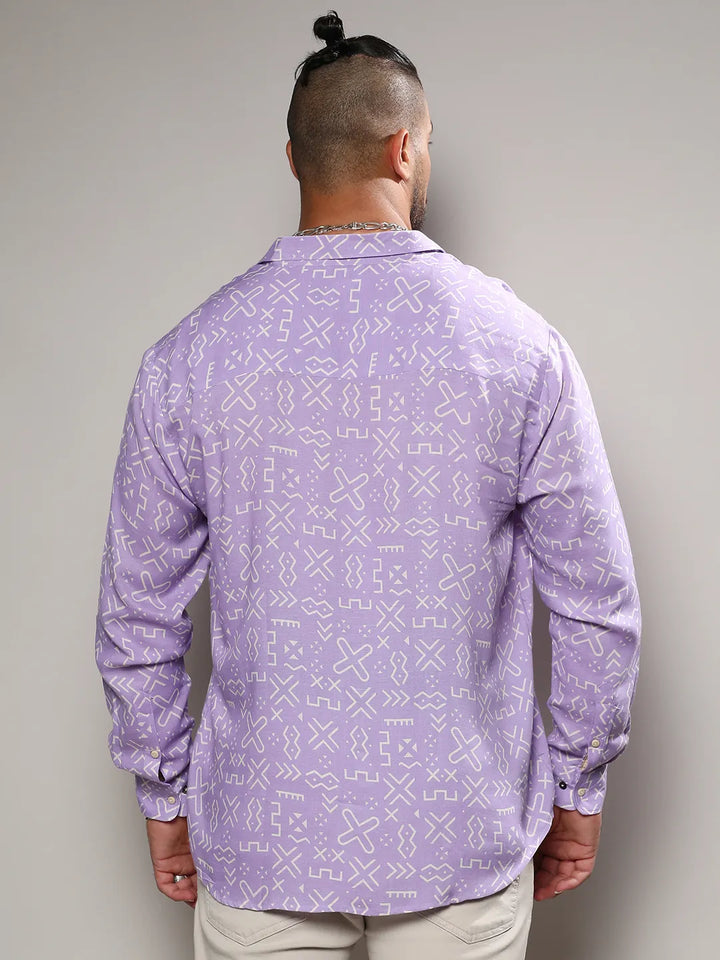 Lavender Minimal Aztec Shirt