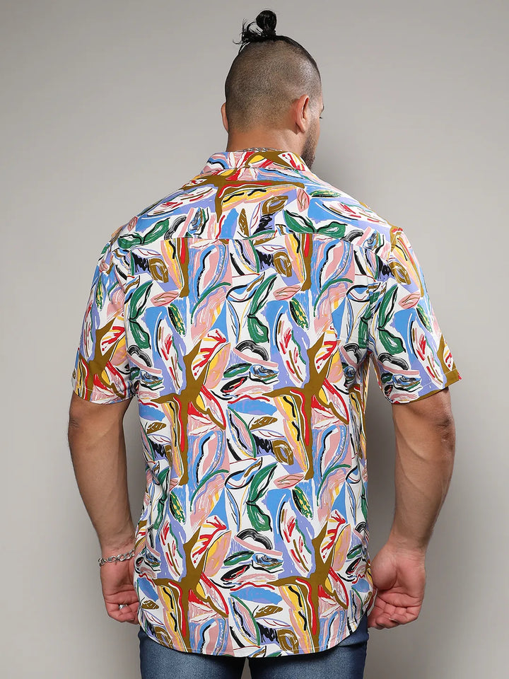 Multicolour Abstract Foilage Shirt