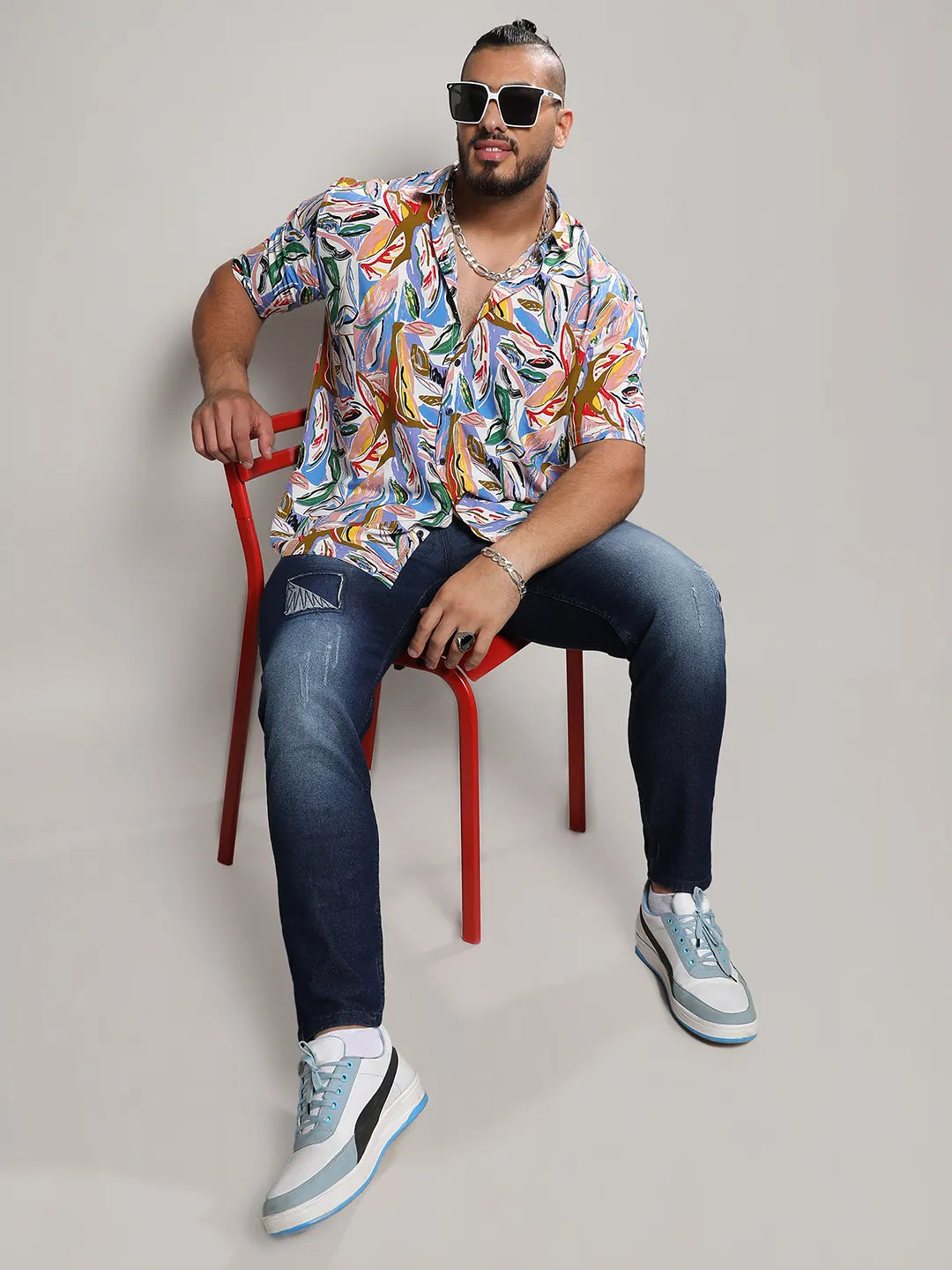 Multicolour Abstract Foilage Shirt