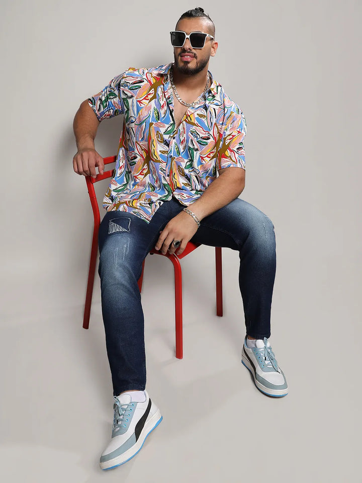 Multicolour Abstract Foilage Shirt