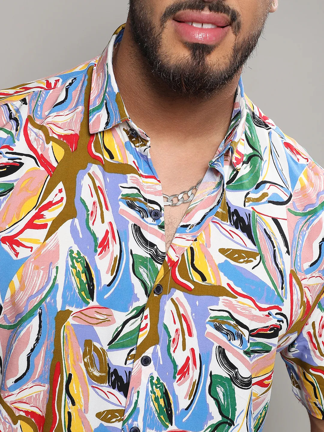 Multicolour Abstract Foilage Shirt