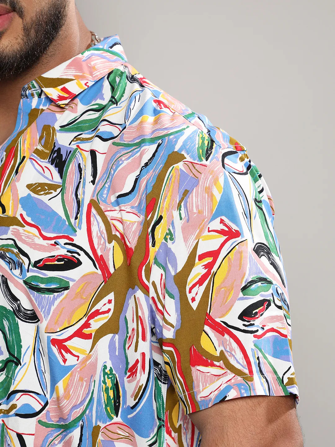 Multicolour Abstract Foilage Shirt