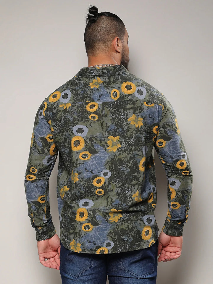 Multicolour Botanical Abstract Shirt