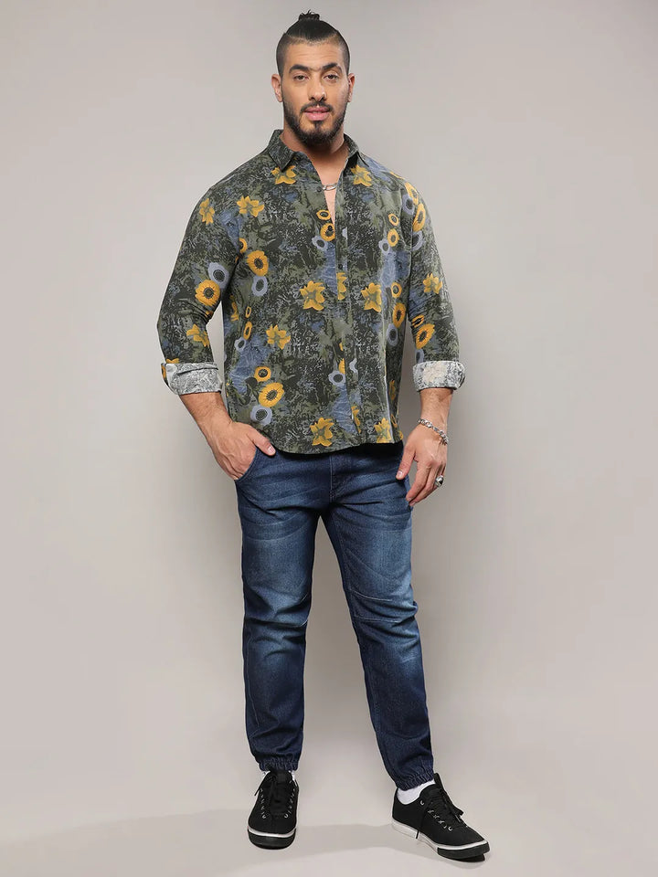 Multicolour Botanical Abstract Shirt