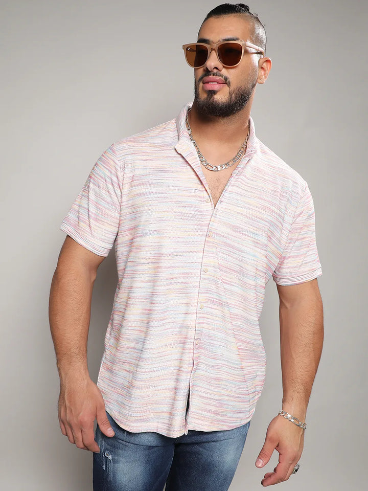 Multicolour Honeycomb Knit Shirt