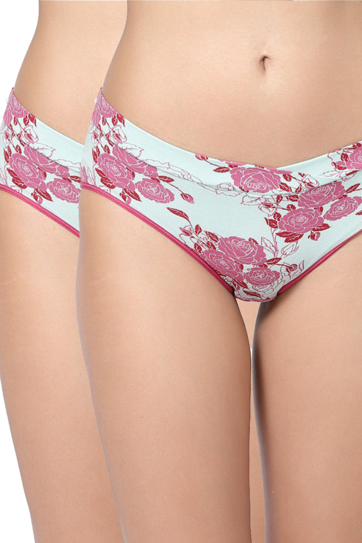 Organic Cotton Antimicrobial Maternity Panty-IMP102-Pink Floral Print_Pink Floral Print-