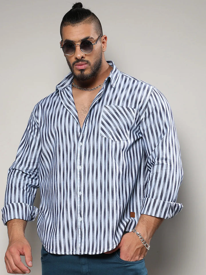 Ombre Stripe Button Up Shirt