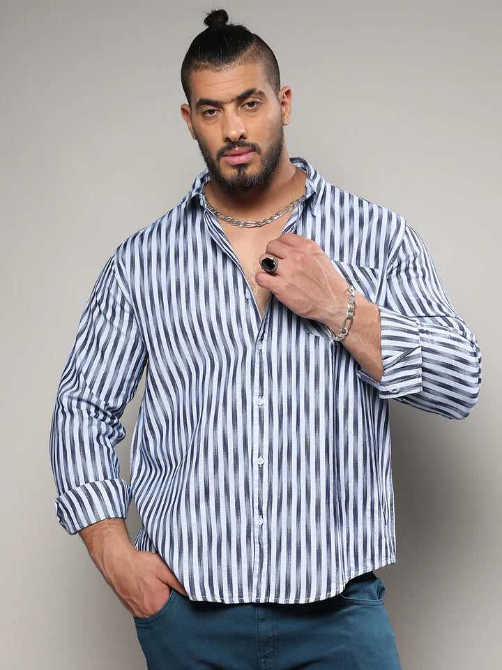 Ombre Stripe Button Up Shirt