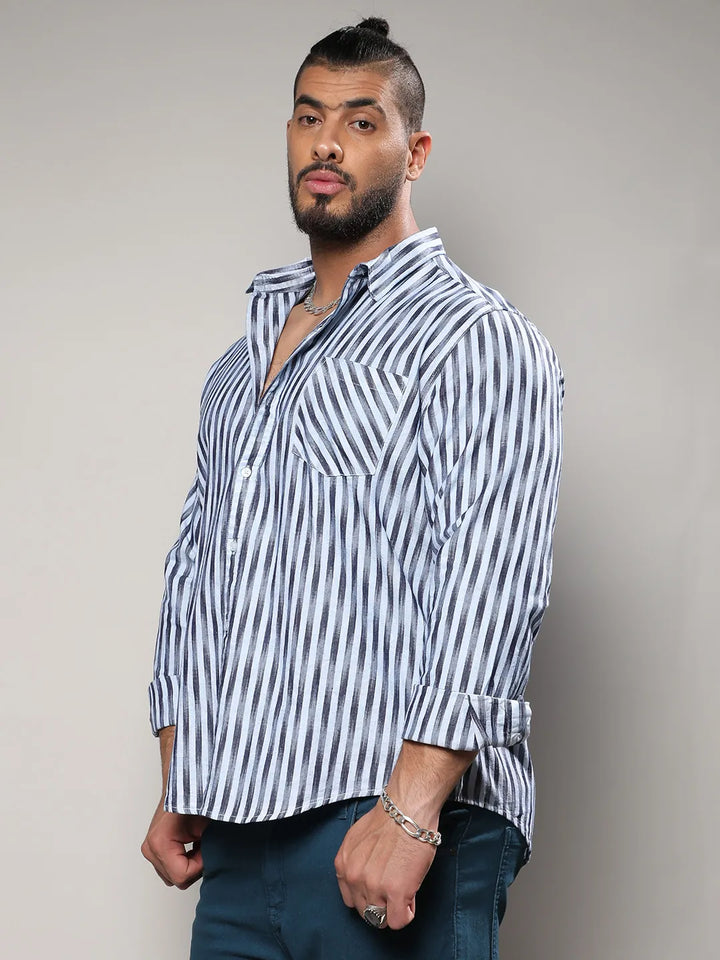 Ombre Stripe Button Up Shirt