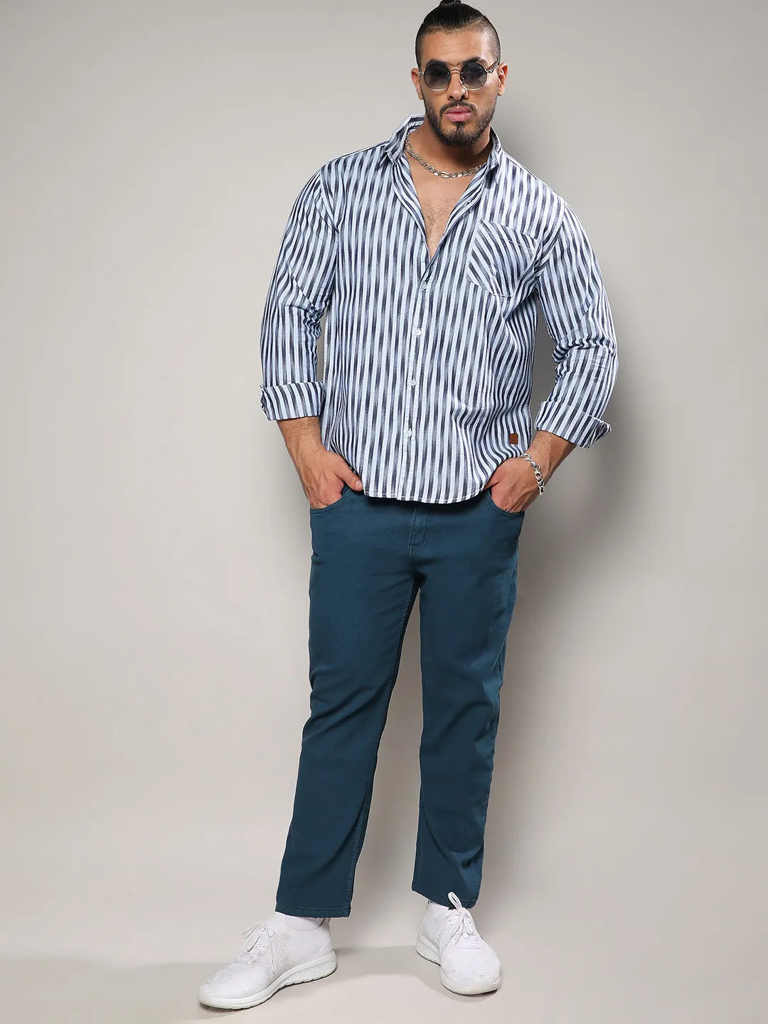 Ombre Stripe Button Up Shirt