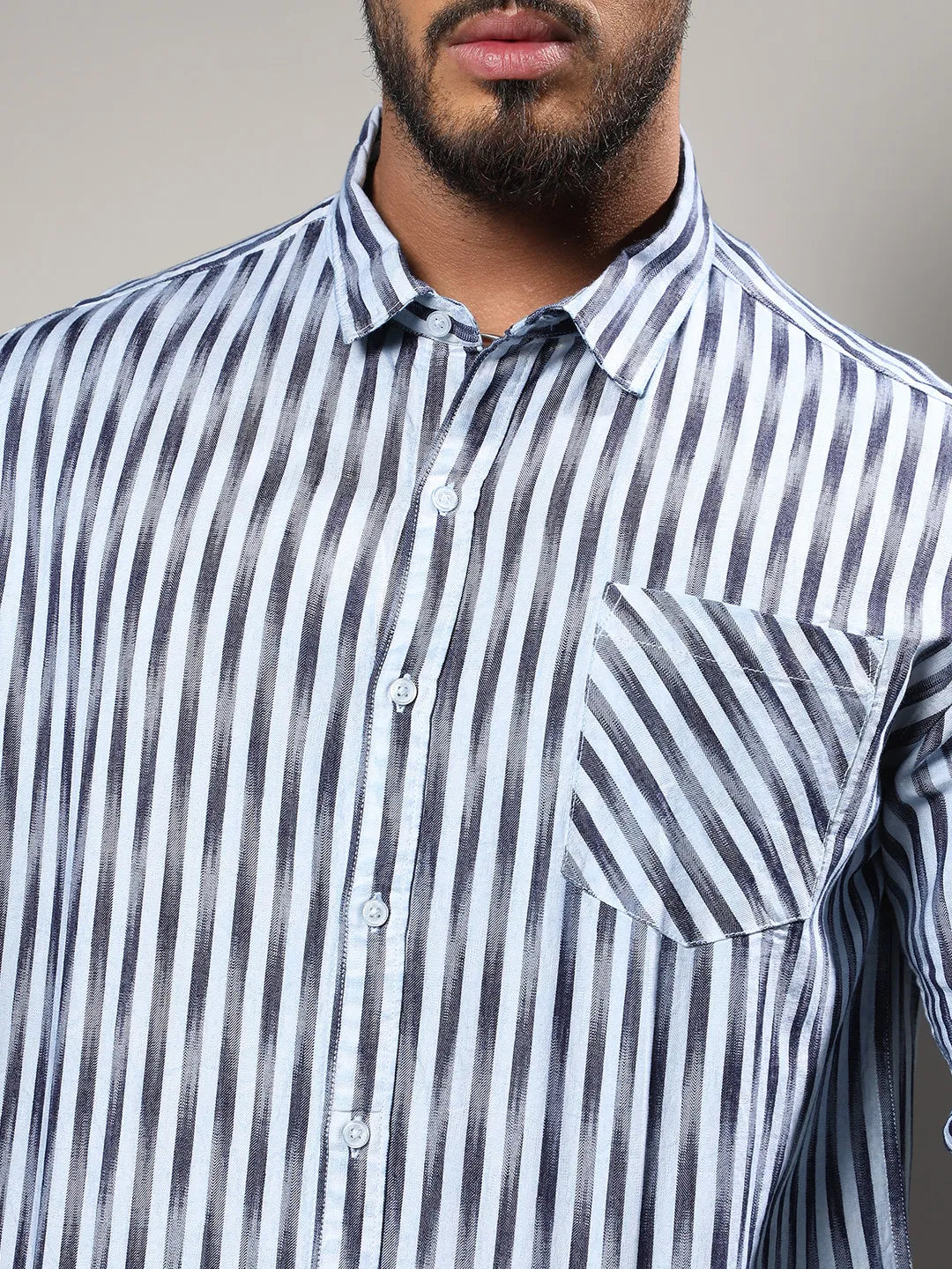 Ombre Stripe Button Up Shirt