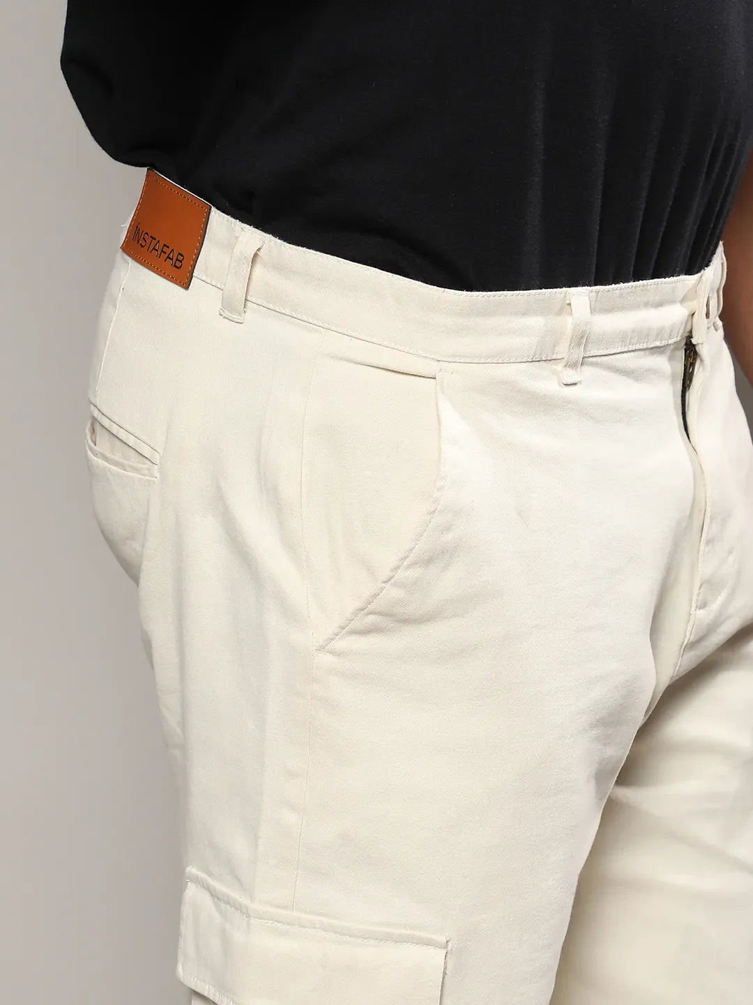 Pale Yellow Cargo Shorts