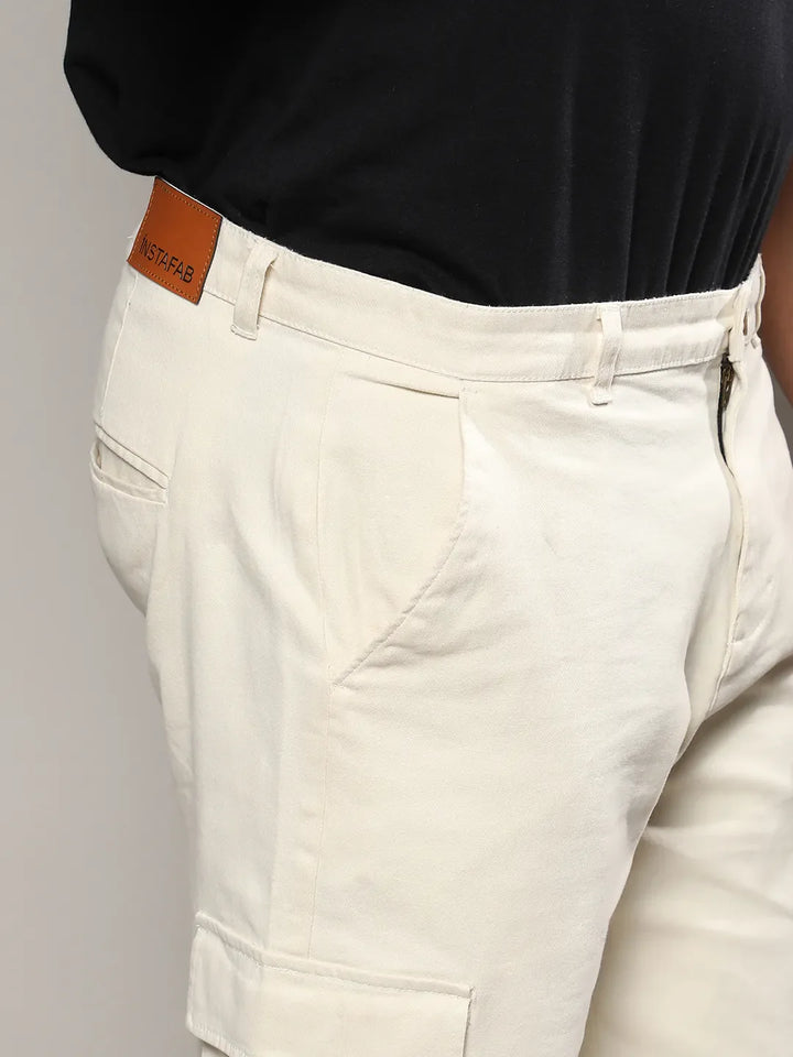 Pale Yellow Cargo Shorts