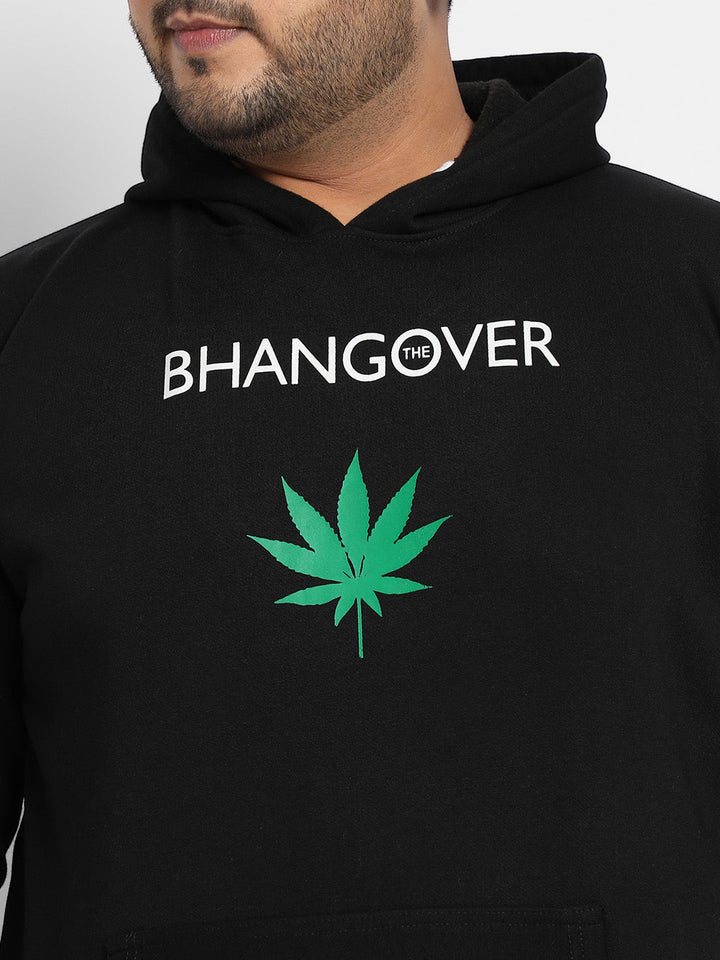 Black Bhangover Hoodie With Kangaroo Pocket