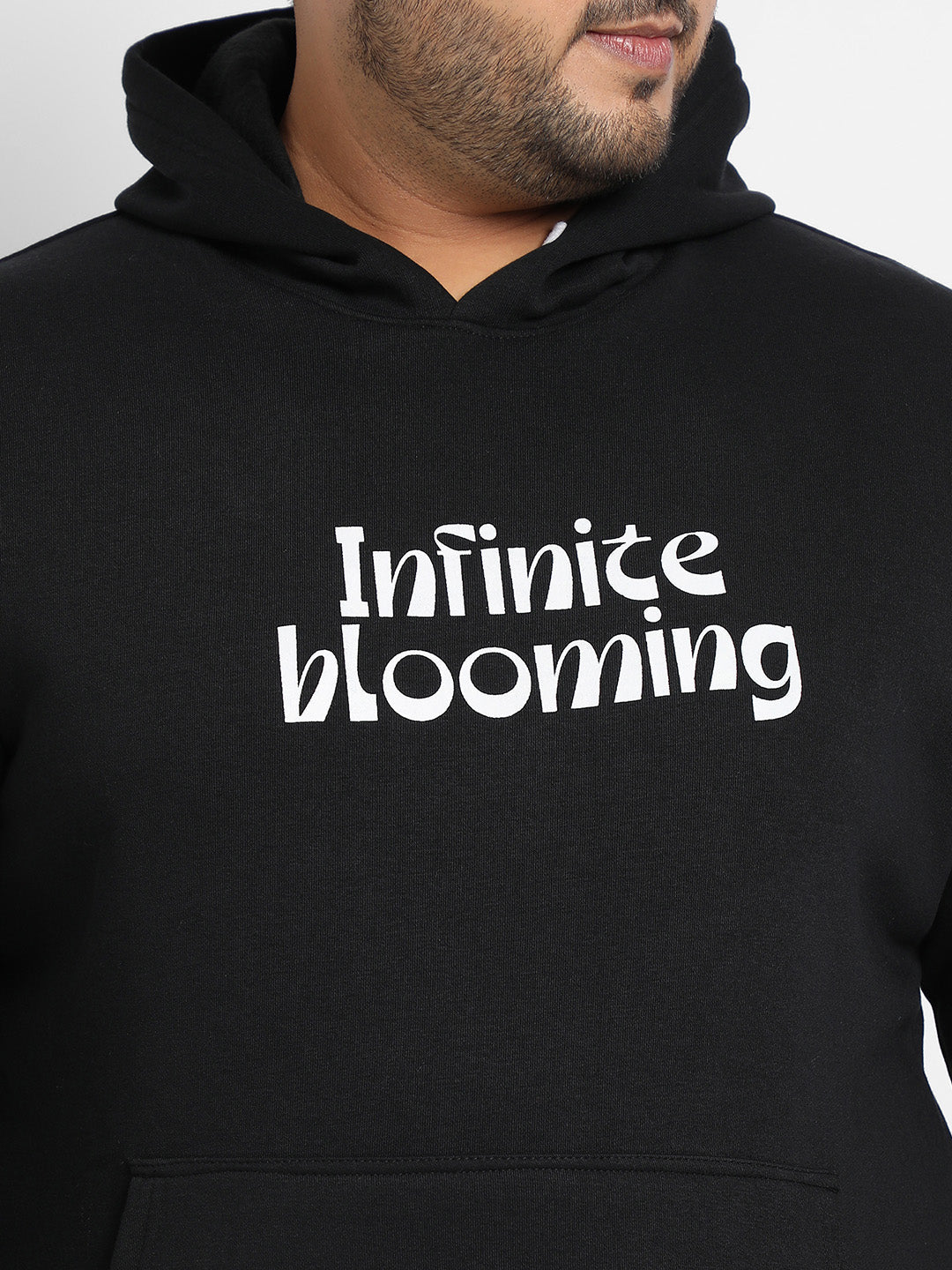 Black Infinite Blooming Hoodie With Kangaroo Pocket