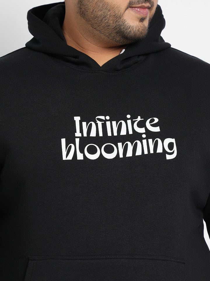 Black Infinite Blooming Hoodie With Kangaroo Pocket