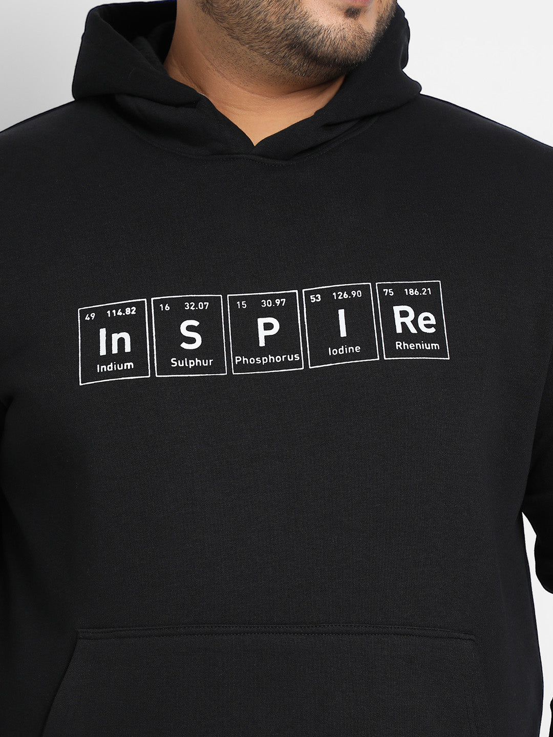 Black Inspire Hoodie With Kangaroo Pocket