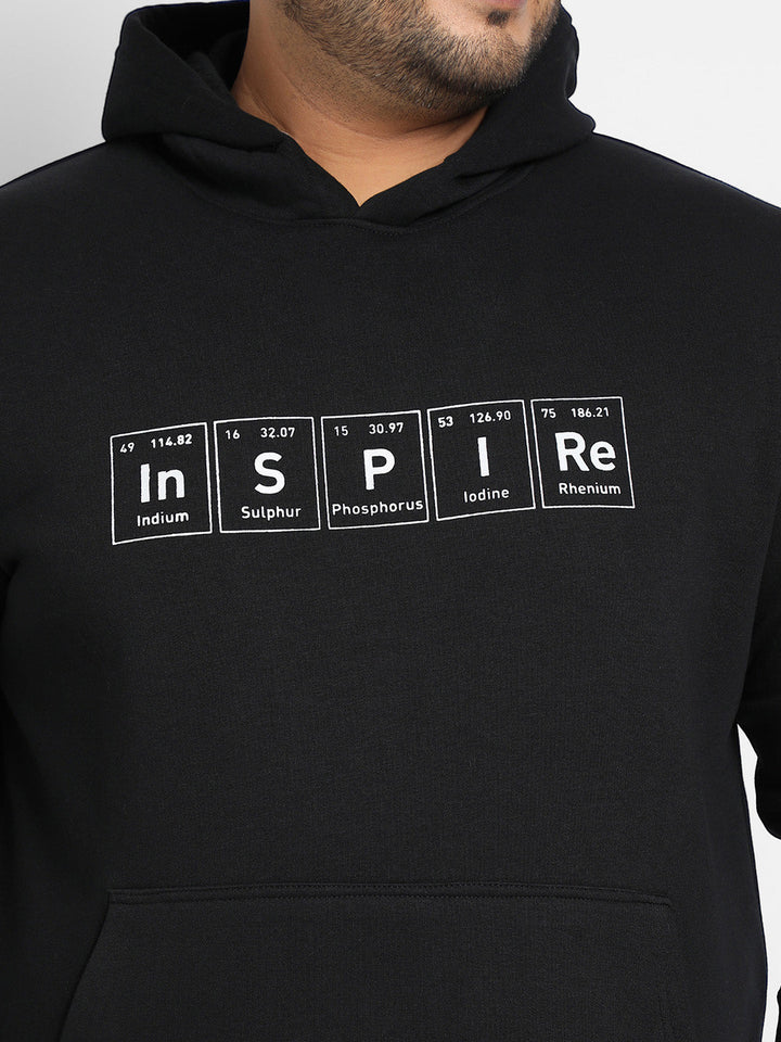 Black Inspire Hoodie With Kangaroo Pocket