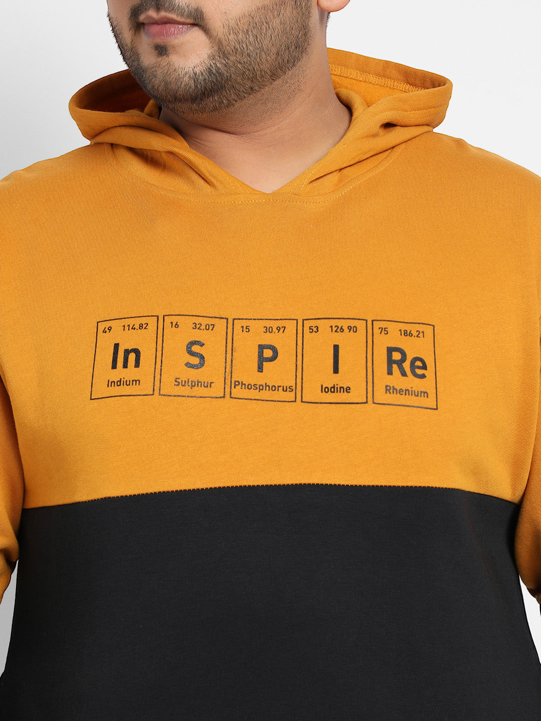 Black & Mustard Yellow Inspire Hoodie With Kangaroo Pocket