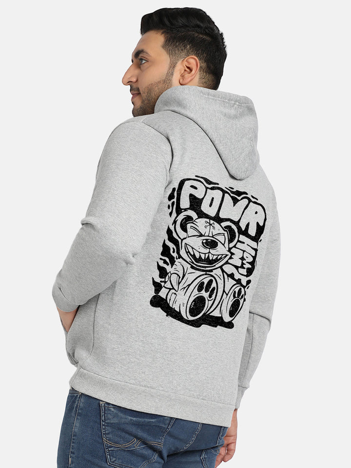 Grey Contrast Power Hoodie