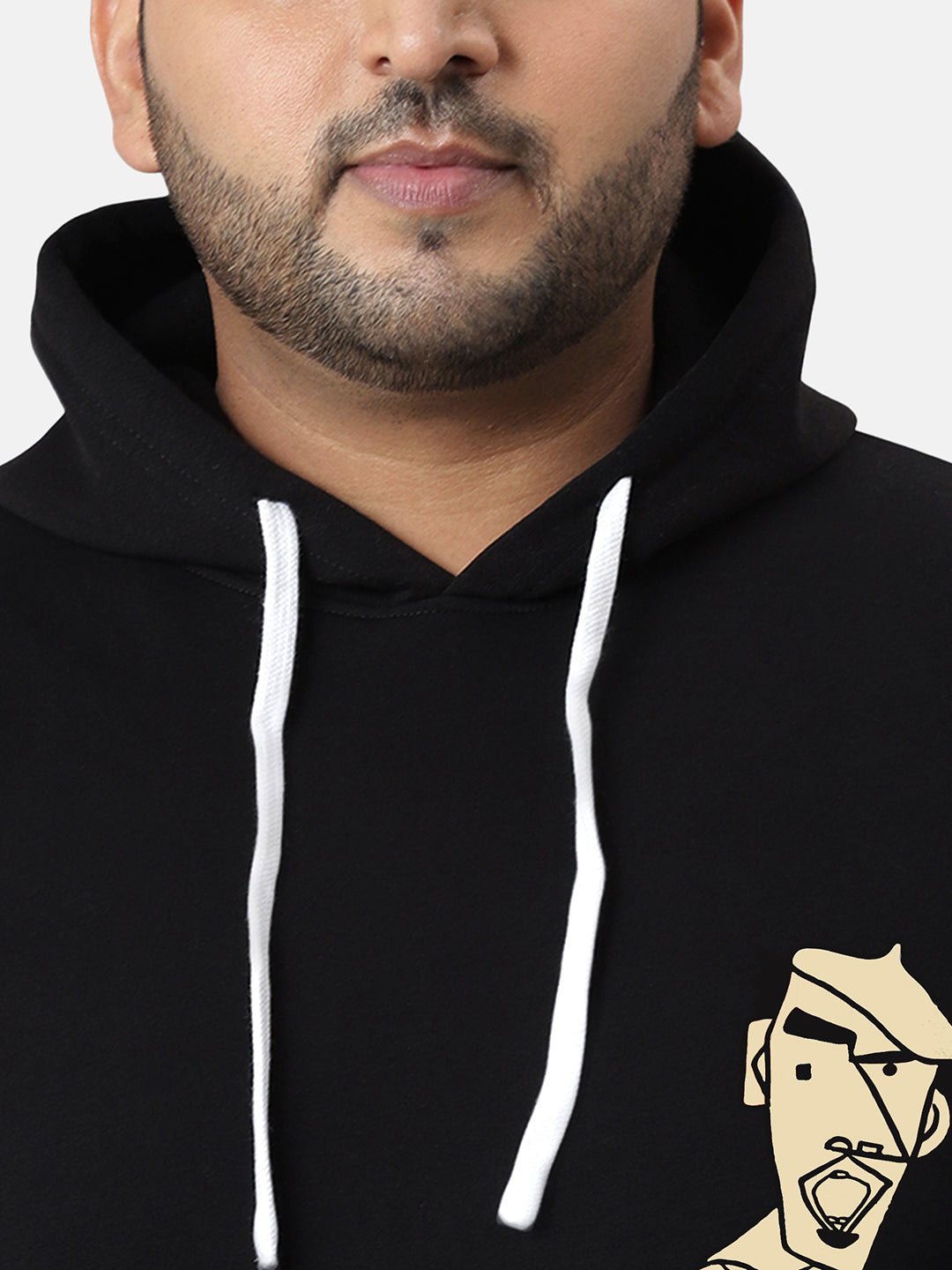 Jet Black Beret Man Hoodie