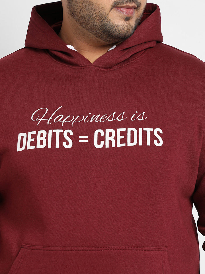 Maroon Red Happiness Is Hoodie With Kangaroo Pocket