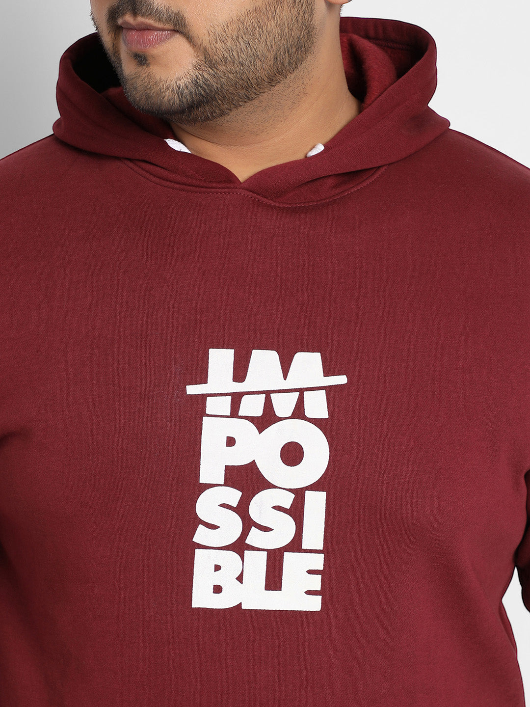 Maroon Red Impossible Hoodie With Kangaroo Pocket