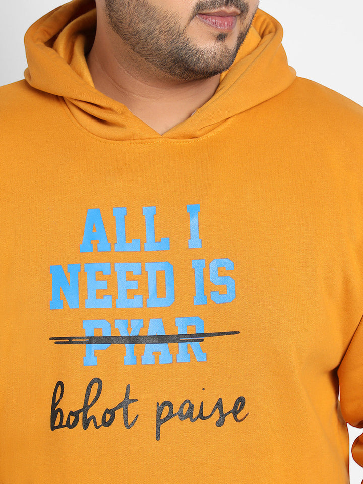 Mustard Yellow All I Need Hoodie With Kangaroo Pocket