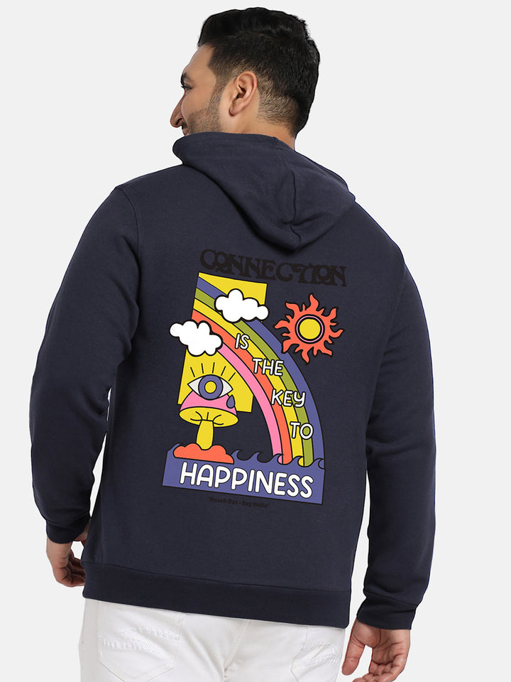 Navy Blue Happy Connection Hoodie