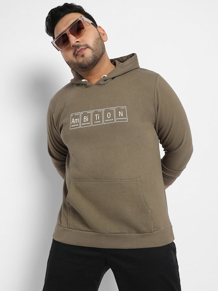 Green Printed Hoodie With Kangaroo Pocket