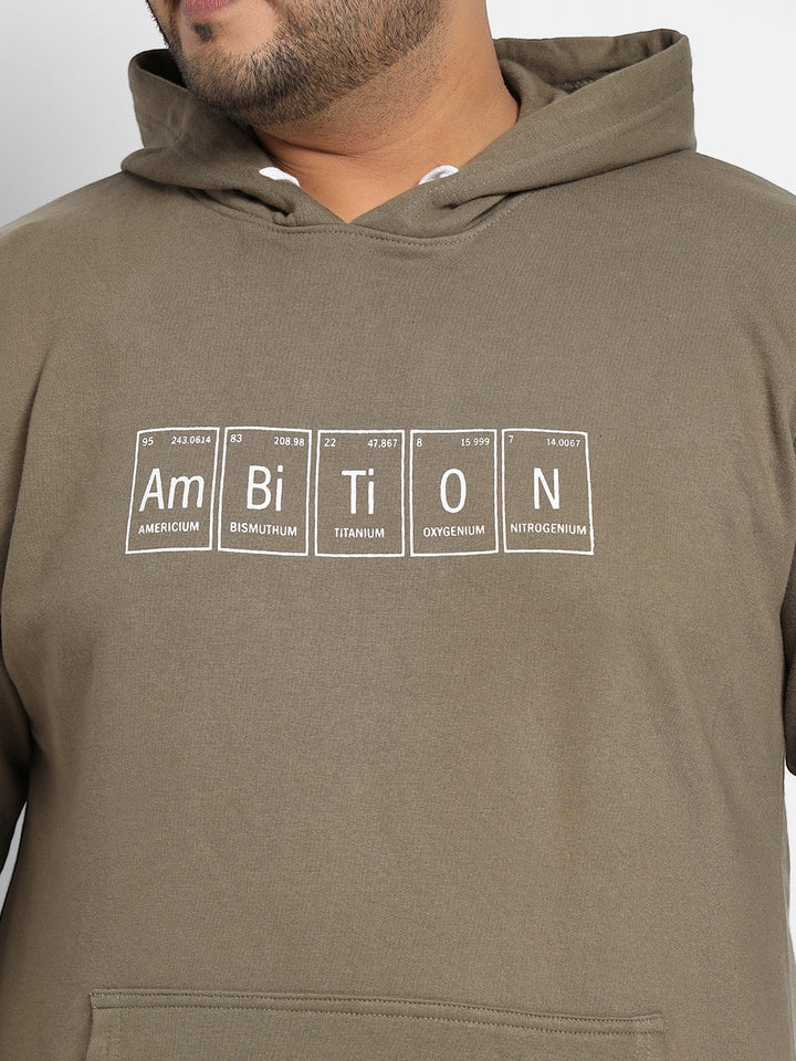 Green Printed Hoodie With Kangaroo Pocket