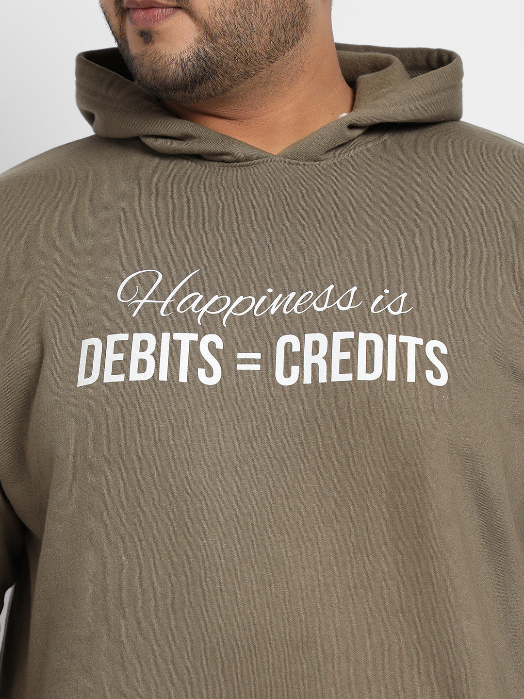 Olive Green Happiness Is Hoodie With Kangaroo Pocket